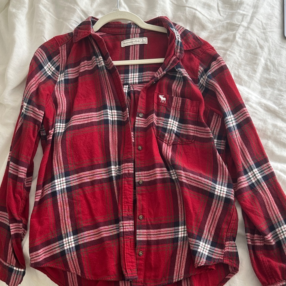 Abercrombie & Fitch Red Plaid Button Down Shirt